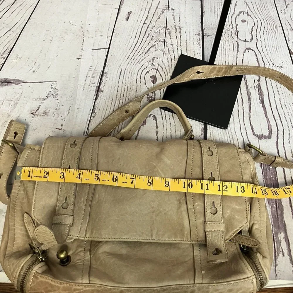 Olivia Harris Handbag by Joy‎ Fryson Taupe Grey Leather Messenger Aged